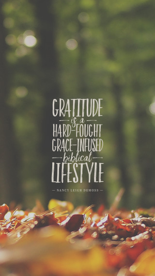 Gratefulness quote forest background leaves - free holidays wallpaper for mobile