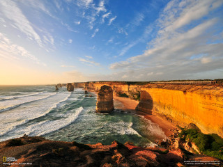 Cliff ocean view beach waves - the rock free wallpaper