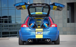 Blue car yellow blue stripe - the back of its free wallpaper