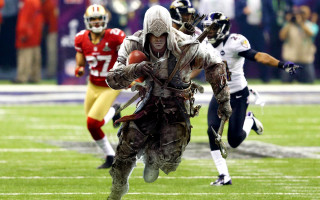 Football player running armor blurry 2 - dave arredondo free wallpaper