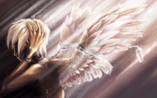 Angel wings blonde woman chains - a chain free wallpaper for desktop