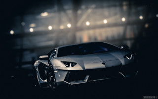 Silver sports car dark room 36 - a spotlight free wallpaper