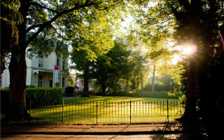 Gated grassy trees house autumn - allaert van everdingen free wallpaper
