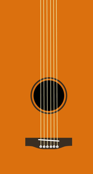 Guitar strings hanging black hole - free minimalism wallpaper for mobile