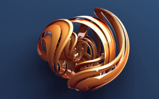 Gold silver rings 3d ball - generative free wallpaper