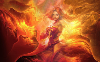 Fire woman autumn flame magic - a fire background free wallpaper