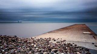 Pier boat rocks water land - the ground below free wallpaper