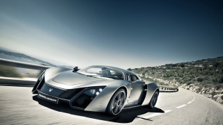 Silver sports car mountain road 3 - luxury free wallpaper
