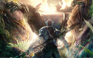 Fantasy forest man sword monster - free gaming wallpaper