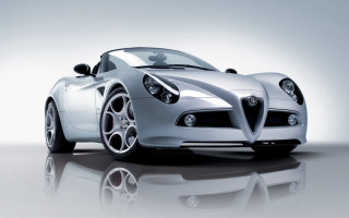 Silver sports car reflection white 2 - neoclassicism free wallpaper