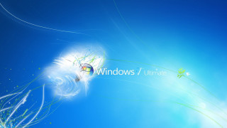 Blue sky dandelion window logo - minimalism free wallpaper for desktop