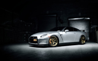 White sports car garage night 2 - tire free wallpaper