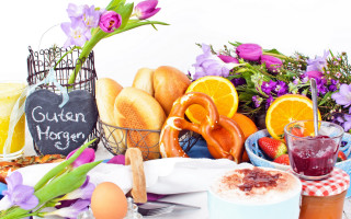 Fruit basket orange cup flower - german romanticism free wallpaper for desktop