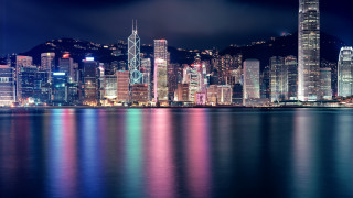 City skyline night water reflection 8 - cui bai free wallpaper