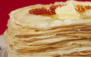 Pancakes jam butter plate red - a stack of pancakes free wallpaper