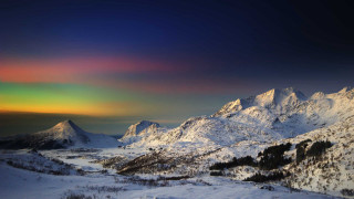 Mountain range rainbow sky snow - eric auld free wallpaper
