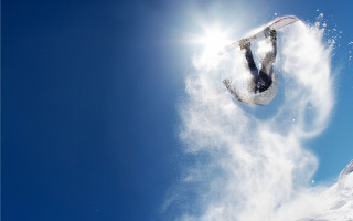 Snowboard jump sky sun stars - fabien charuau free wallpaper