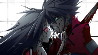 Anime character bloody face knife - his mouth free wallpaper