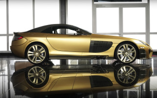 Gold car shiny room reflection - cornelisz hendriksz vroom free wallpaper