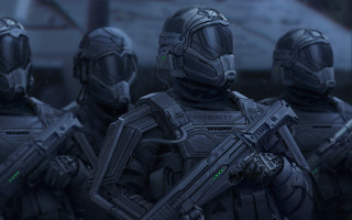 Futuristic sci fi group armor - conceptart free wallpaper for desktop