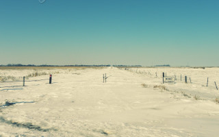 Snowy field fence fire hydrant - a fence free wallpaper
