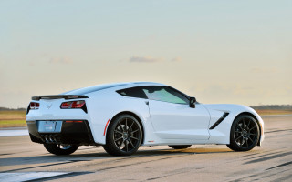 White corvette runway sunset sideprofile - a runway free wallpaper