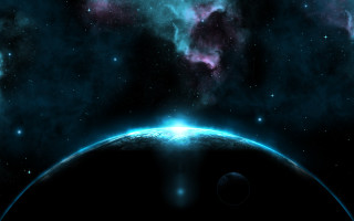 Space planet stars bright light 5 - a planet free wallpaper