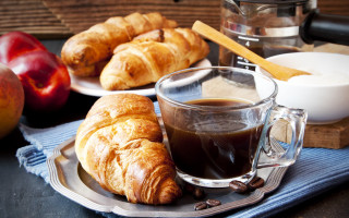 Coffee croissants table food delaunay - apple free wallpaper