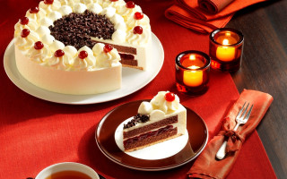 Pastel rococo cake slice tea - a plate next free wallpaper for desktop