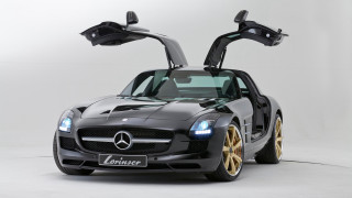 Black mercedes sls open hood - the hood of the car free wallpaper
