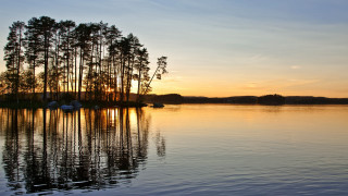 Hudson river sunset lake boats - the background and a sunset in the background free wallpaper