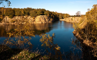 River autumn twilight cliff forest - archibald skirving free wallpaper for desktop