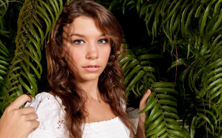 Woman long hair serious portrait 4 - daphne allen free wallpaper