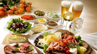 Food table vase drinks bread - delaunay free wallpaper for desktop