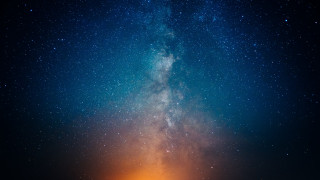 Night sky bright orange blue - astrophotography free wallpaper