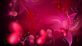 Red hearts swirls abstract glowing - a white swirl free wallpaper for desktop