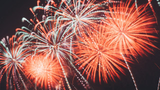 Fireworks night sky kimono sunset - kitsch movement free wallpaper