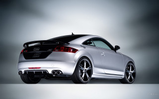 Silver sports car gray background - a studio free wallpaper