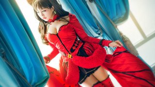 Red outfit rococo cosplay jigsaw - a red coat free wallpaper