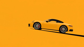 Yellow sports car yellow room - a yellow wall behind free wallpaper