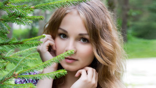 Woman long hair posing tree - elina karimova free wallpaper for desktop