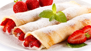 Strawberry pastry mint cream rococo - free valentines wallpaper