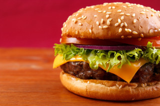 Hamburger cheese lettuce tomato sesame - a bun free wallpaper