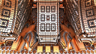 Clocktower brick cityscape sunset architecture - side of its free wallpaper