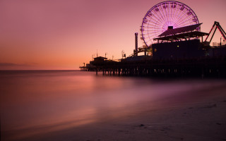 Ferris wheel pier ocean sunset 4 - a ferris wheel free wallpaper for desktop