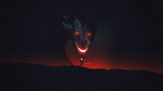 Red light dragon head glowing - a dragon free wallpaper for desktop