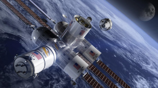 Space station satellite moon planet - distant free wallpaper