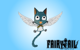 Cartoon cat with wings flying 2 - fantasy style free wallpaper