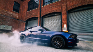 Blue mustang smoke cobra 3d - hood free wallpaper