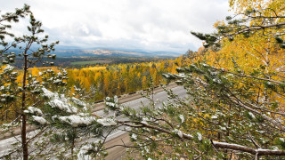 Mountain view forest autumn snowy - arkhip kuindzhi free wallpaper for desktop